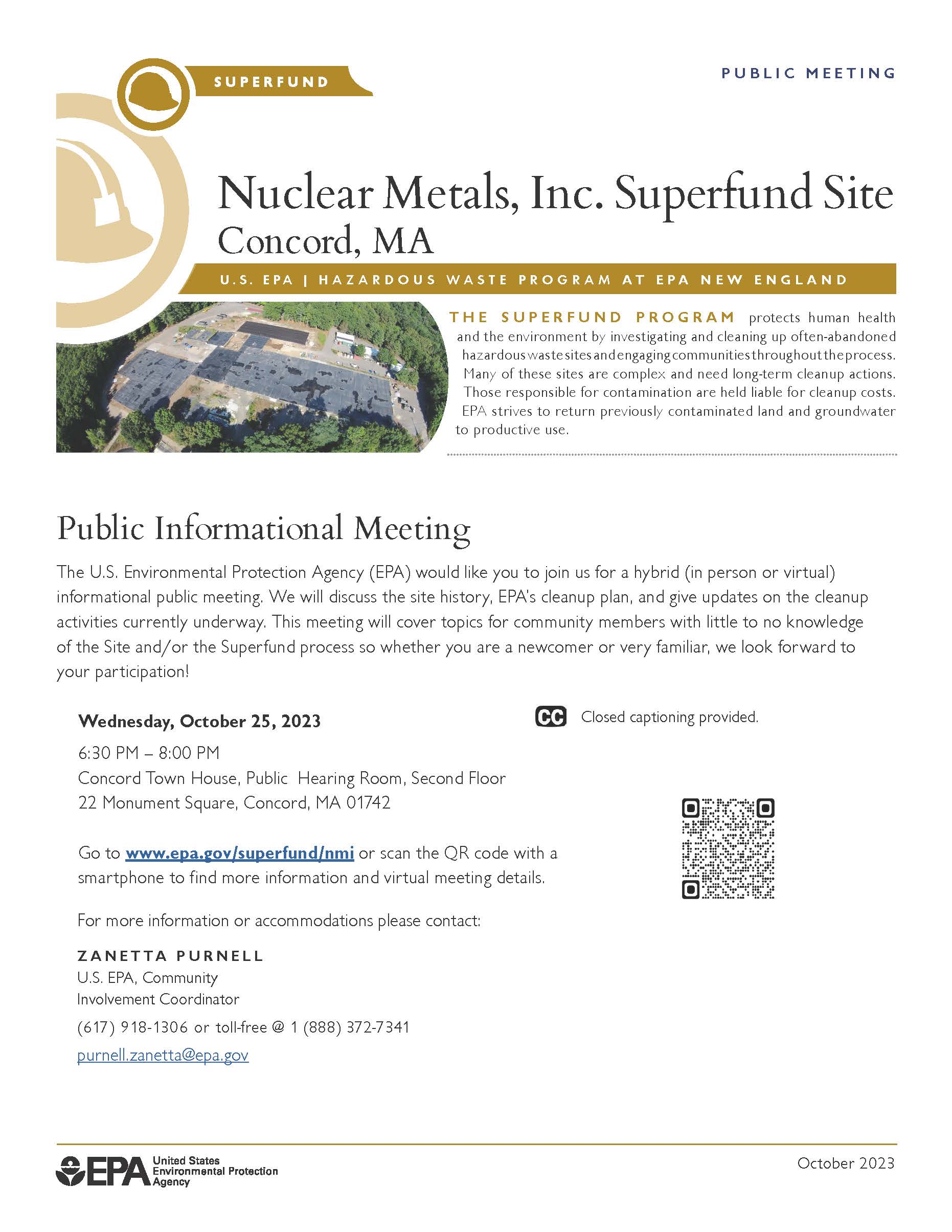 Public information meeting on Oct. 25 at 6:30 pm