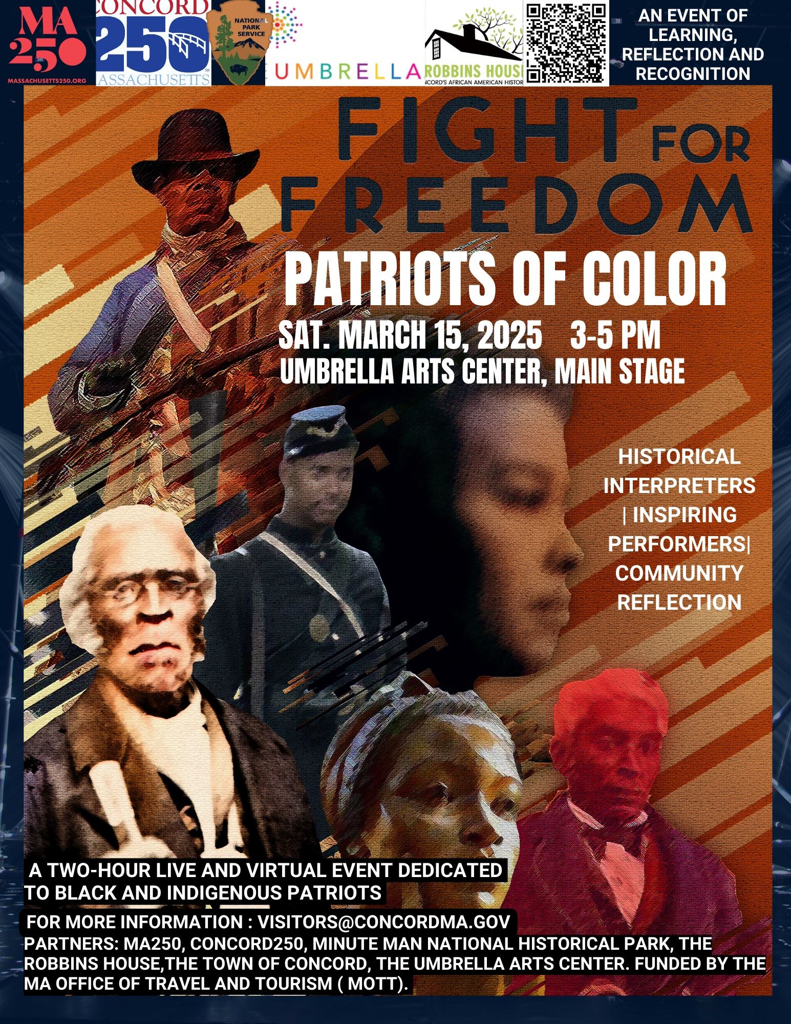 Collage of images related to the Patriots of Color event