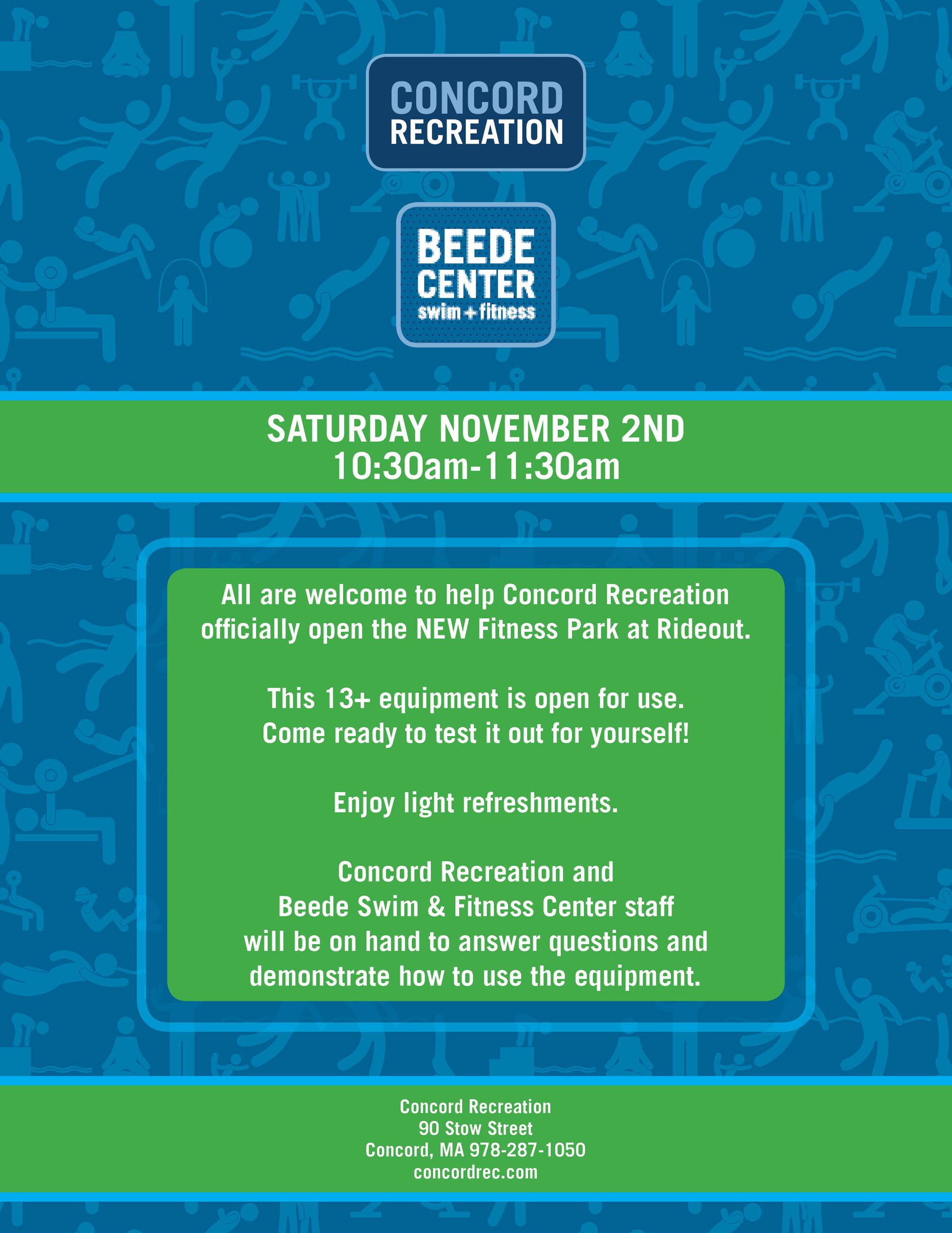 Rideout Fitness Park Opening Flyer 2019