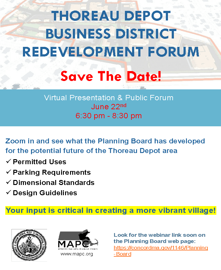 Thoreau Depot Public Forum Flyer 6-22-21