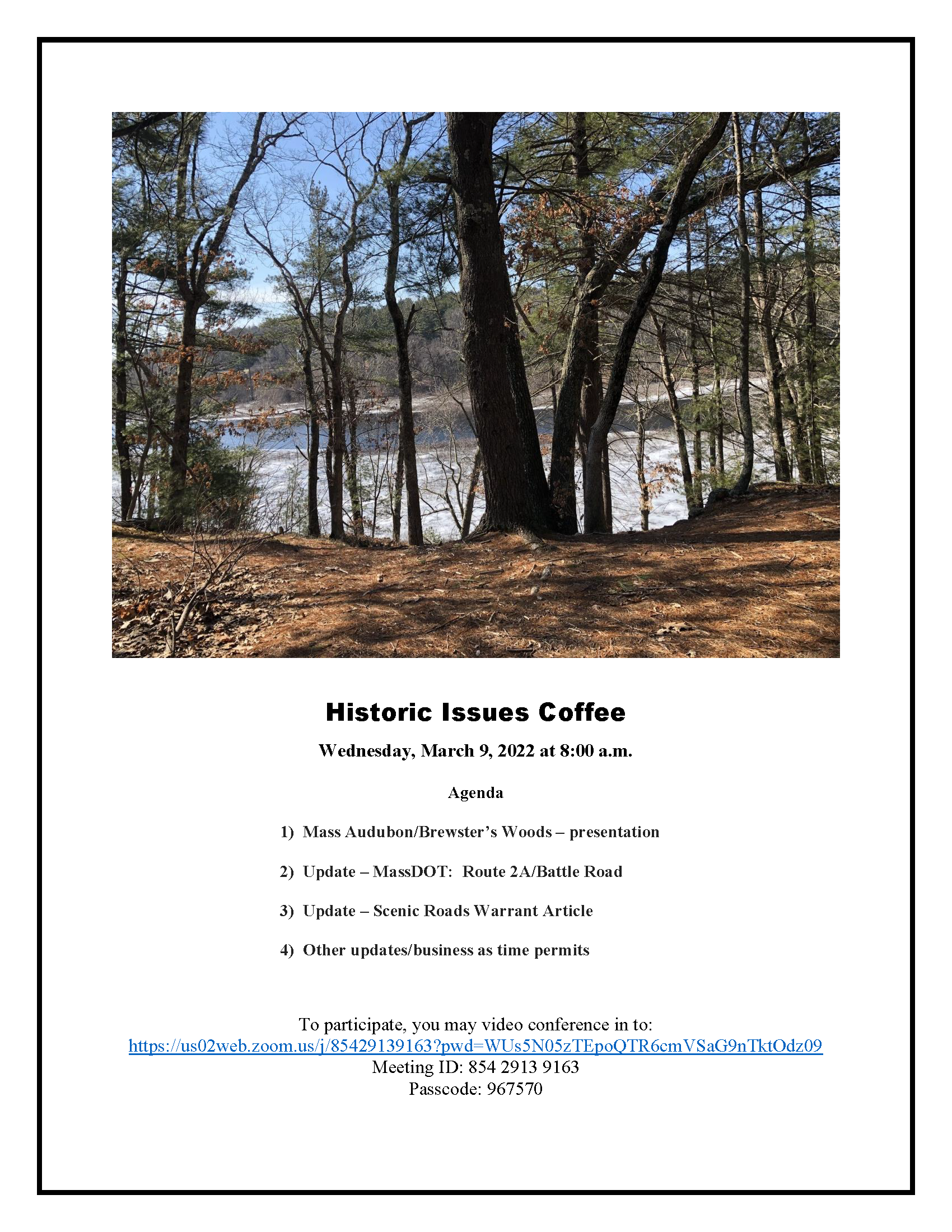 Historic Issues Coffee agenda 3-9-22