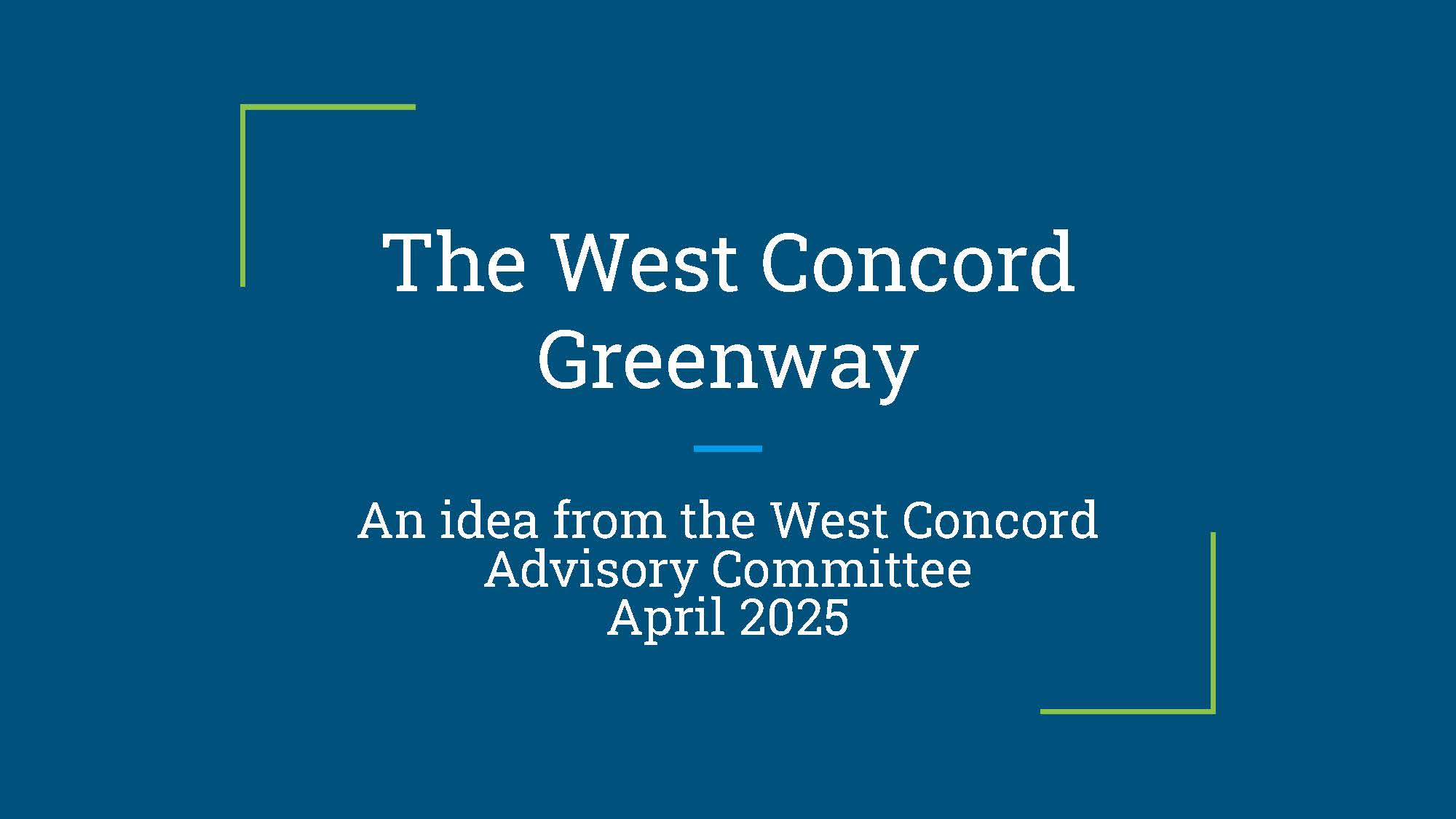 Final West Concord Greenway April 2025 - cover page